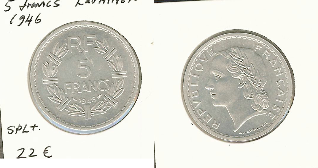 5 francs Lavrillier (Alu.) 1946 BU